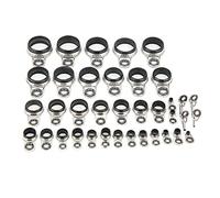 Bnineteenteam Anelli Guida per Canne da Pesca, Guide da Pesca in Acciaio Inossidabile e Ceramica per Lanci Fluidi, Kit di Riparazione e Protezione della Lenza da 37 Pezzi