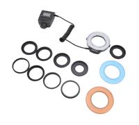 Bnineteenteam Anello Flash, Luce Flash Macro LED con Display LCD, 48 LED, 4 modalità per Fotocamere DSLR, luminosità Regolabile e Funzionamento a Batteria