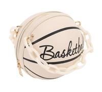 Bnineteenteam Borse da Basket Borse a Forma DI Pallacanestro PU BASSE CRUCSO PE IN CROVE CON CHIUSA CIPPER VERATHILE BASSO DI MESSAGGIO (WHITE)
