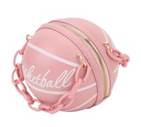 Bnineteenteam Borse da Basket Borse a Forma DI Pallacanestro PU BASSE CRUCSO PE IN CROVE CON CHIUSA CIPPER VERATHILE BASSO DI MESSAGGIO (PINK)