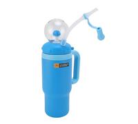 Bnineteenteam Carino Berretto di Fontane di Balene, Bottiglia d'Acqua Isolata in Acciaio Inossidabile della Fontana con Impugnatura, Tazza di Paglia da 710 Ml di Base per Viaggi, Scuola (Blue)