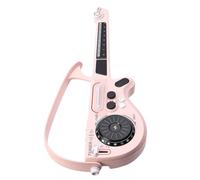 Bnineteenteam Chitarra Elettrica per Bambini, Strumento Musicale Senza Corde con Luci a LED e Giradischi DJ per Bambini Dai 3 Ai 5 Anni (PINK)