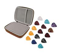 Bnineteenteam Custodia per Plettri per Chitarra, Supporto in Tessuto EVA, per Riporre 15 Plettri per Chitarra Elettrica, Basso, Ukulele (BROWN)
