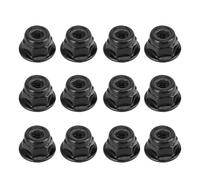 Bnineteenteam Dado di Bloccaggio per Pneumatici Antiscivolo da 12 Pezzi, Metallo con Rivestimento in Nylon, Dado Ruota da 4 Mm per Auto RC Axial SCX10 (BLACK)