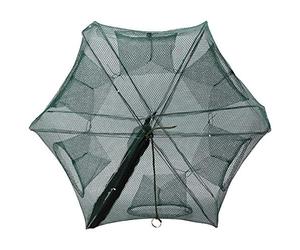 Bnineteenteam Rete da Pesca, 6/12 Fori Robusta Rete da Pesca Automatica Gabbia per gamberetti Nylon Pieghevole Trappola per Pesci Granchio Cast(6 Holes)