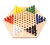 Bnineteenteam Set da Gioco per Dama Cinese con Tavola di Legno, Legno di Gomma, Gioco di Logica Interattivo per Divertimento in Famiglia, Casa, Scuola, Viaggi