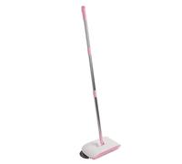 Bnineteenteam Spazzatrice a Spinta Manuale, PP Resistente e Acciaio Inossidabile, Strumento per Spazzare e Pulire 2 in 1 con Scopa Rotante a 180 Gradi per Casa e Ufficio (PINK)