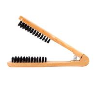 Bnineteenteam Spazzola per Lisciare i Capelli, Manico in Legno, Design a Doppia Spazzola, Liscia i Capelli, Adatta a Tutti i di