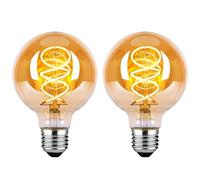 BNITITU Edison LED Vintage Glühbirne, Dimmbar Glühbirne E27 4W LED Warmweiss, Vintage Edison Dimmbar lampe E27 Ideal für Nostalgie und Retro Beleuchtung - Bernstein - 2 Stück（G80 HPS）