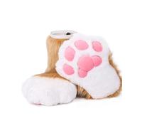 BNLIDES Cosplay Animale Gatto Lupo Cane Volpe Fursuit Piedi Zampa Artiglio Scarpe Stivali Pelosi Accessori Costume per Adulti, Colore: bianco kaki., Taglia Unica