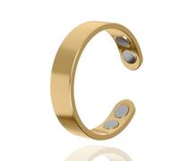 BnMvF Anello Vayro, Anello Magnetico in Acciaio Inox - Anelli Aperti Unisex Regolabili con 4 Magneti, Gioielli Comfort Fit (1pcs-oro)
