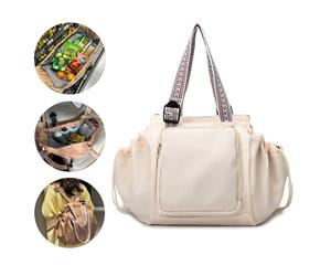 BnMvF Borsa Culla Trasformabile Borsa da Viaggio, Zaino Borsa Convertibile, Borse della Spesa del Supermercato e Borsa Culla del Seggiolino Auto (Beige,A)
