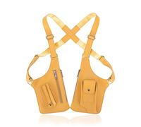 BnMvF Premium Pelle Regolabile Ascella Borsa a Tracolla per gli Uomini, Doppia Tracolla Ascella Borsa, Antifurto Nascosto (Giallo)