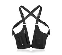 BnMvF Premium Pelle Regolabile Ascella Borsa a Tracolla per gli Uomini, Doppia Tracolla Ascella Borsa, Antifurto Nascosto (Nero)