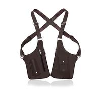 BnMvF Premium Pelle Regolabile Ascella Borsa a Tracolla per gli Uomini, Doppia Tracolla Ascella Borsa, Antifurto Nascosto (Marrone)