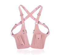 BnMvF Premium Pelle Regolabile Ascella Borsa a Tracolla per gli Uomini, Doppia Tracolla Ascella Borsa, Antifurto Nascosto (Rosa)