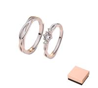 BnMvF Set di fedi nuziali alternativi con una scatola, sostituzione della fede nuziale, stili multipli, abbigliamento quotidiano (e,regolare)