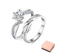 BnMvF Set di fedi nuziali alternativi con una scatola, sostituzione della fede nuziale, stili multipli, abbigliamento quotidiano (a,regolare)