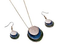 BnMvF Vintage Smalto Orecchini Set - 3 Strati Boho Cerchio Orecchini con Ciondolo Cavo, Matrimonio & Partito Gioielli Regalo per le Donne (Blu,taglia unica)
