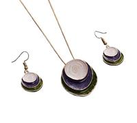 BnMvF Vintage Smalto Orecchini Set - 3 Strati Boho Cerchio Orecchini con Ciondolo Cavo, Matrimonio & Partito Gioielli Regalo per le Donne (Viola,taglia unica)