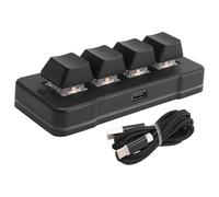 Bnnlqpsttg MK424U Mini Tastiera Personalizzata a 4 con Interruttore Meccanico Blu USB Macro Programmabile RGB Tastiera Nero