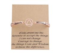 BNQL AA Sobriety - Braccialetto per preghiera di serenità Alcool Anonime, regalo per gioielli da sposa serenità, coraggio, saggezza, acciaio inossidabile