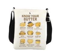 BNQL Burro Crossbody Bag Salato Burro Regali Culinario Cottura Regali cibo gioco di parole regalo pasticcere chef regalo Cottura Borsa a tracolla Borsa