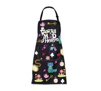 BNQL Grembiule da cucina con tasche con scritta "We're All Mad Here", regalo per fan del cinema di Alice, Alice Gifts Grembiule, L