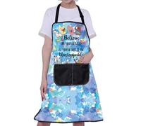BNQL Grembiule da pittore con tasche per artisti pittori regali per amanti dell'arte regalo per insegnanti d'arte grembiule da pittore, Grembiule credere in te stesso, L