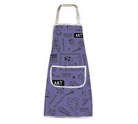 BNQL Grembiule da pittore con tasche per artisti pittori regali per amanti dell'arte regalo per insegnanti d'arte grembiule da pittore, Grembiule viola ART, L