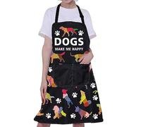 BNQL Grembiule da toelettatura, grazioso grembiule impermeabile per cani e cuccioli, regalo per addestratori e toelettatori, cane mi rendono felice, colore