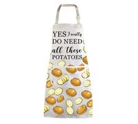 BNQL Grembiule divertente con scritta "I Really do Need all these Potatoes", per amanti delle patatine fritte, patatine fritte, patatine fritte, grembiuli di patate, sì, ho davvero bisogno di tutte