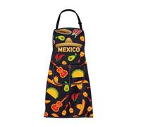BNQL Grembiule messicano messicano regali divertenti messicani regali messicani cibo messicano regali per le vacanze messicane grembiule da cucina messicana, Grembiule Messico, L