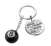 BNQL Portachiavi con 8 palline da biliardo regalo per gli amanti del biliardo giocatori di biliardo regali fortunati 8 palline portachiavi con palla da biliardo, Portachiavi con nota musicale, L
