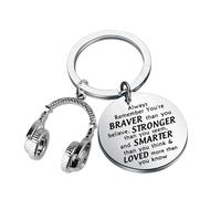 BNQL Portachiavi Musica Regali per gli amanti della musica, Acciaio Inossidabile, Portachiavi, Unisex, Argento