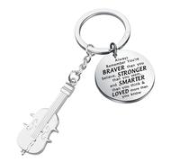 BNQL Portachiavi musicale violoncello, Acciaio inox, Grande, Regalo per violoncello suonatore, Studenti, insegnanti e appassionati di musica di entrambi i generi, a partire dai 12 anni, Unisex, Silver