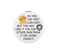 BNQL Specchio compatto a forma di leone, idea regalo per fan del leone, regalo ispirato al film dei cartoni animati, specchio da tasca con leone