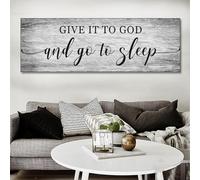 BNREDA Poster con lettere bianche e nere, moderne citazioni minimaliste, da parete, Give It To God And Go To Sleepper soggiorno, camera da letto, senza cornice (B, 40 x 120 cm, senza cornice)