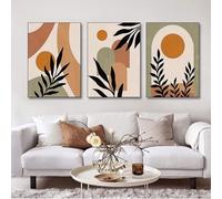 BNREDA Set di 3 poster bohémien, linea astratta, arte da parete, moderna linea geometrica, poster da parete, decorazione per soggiorno, camera da letto, senza cornice (C, 50 x 70 cm x 3, senza