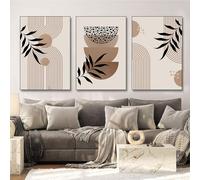 BNREDA Set di 3 poster bohémien, linea astratta e geometrica, arte da parete, decorazione per soggiorno e camera da letto, senza cornice (B, 30 x 40 cm x 3'