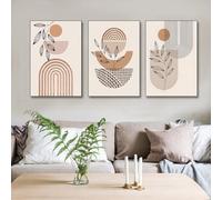 BNREDA Set di 3 poster bohémien, linea astratta su tela, arte da parete, moderna linea geometrica, poster decorazione da parete per soggiorno, camera da letto, senza cornice (A, 30 x 40 cm x 3, senza
