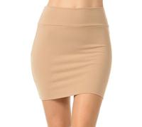 BNREOZA 1 gonna a portafoglio color nudo, gonna a bustier, gonna a matita, minigonna sottile elastica da donna, gonna corta a vita alta, gonna corta sexy, gonna corta estiva e autunnale (XL)