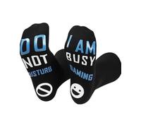 BNREOZA 1 paio di calzini da uomo e da donna, calzini da gioco, regali divertenti, calzini di cotone di novità, calzini antiscivolo, calzini da gioco con non disturbare, sono occupato a giocare