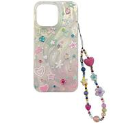 BNREOZA 1 pezzo custodia del telefono, argento trasparente glitter, cuore colorato stella, silicone TPU, adesivi fai da te, compatibile con iPhone 16