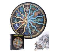 BNREOZA 1 pezzo Puzzle del cerchio dello zodiaco, 1000 pezzi, puzzle di forma irregolare, puzzle educativo, puzzle creativo per adulti, puzzle gioco di tessere, puzzle per scaricare lo stress