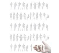 BNREOZA 50 miniature modellate, in piedi e sedute, diorami, figure bianche non dipinte, modelli architettonici, miniature per scene in miniatura (scala 1:100)