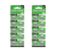 bnsggl Batteria a bottone ad alta capacità, confezione da 10/20/30/40 batterie LR1130 AG10, 68 mAh, 1,55 V