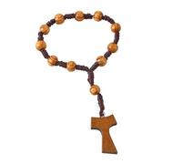 bnsggl Rosario in legno da 8 mm con croci per preghiera e consapevolezza colore naturale 8 mm rosario in legno