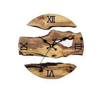 bnsggl Vintage 30 centimetri Grani di Legno Orologio Da Parete Con Vetro Tempera Trasparente Casa di Campagna Orologio Da Parete Per Camera Da Letto Soggiorno Decori