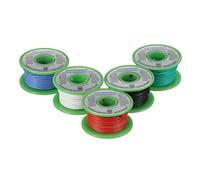 Bntechgo 18 gauge silicone Wire spool 5 colori per ogni colore 7,6 m red-black-white-blue-green morbido e flessibile in silicone resistente alle alte temperature 18 AWG filo di rame stagnato a 150 fili,